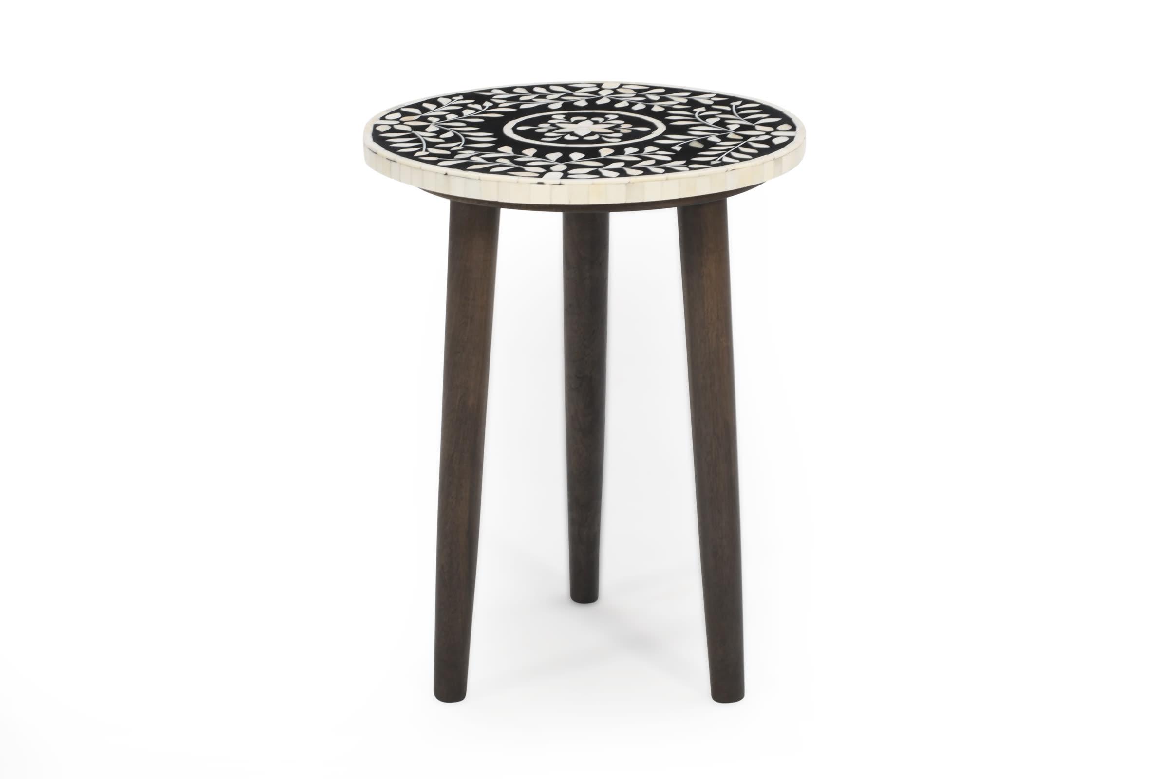 Bone Inlay Side Table, full piece