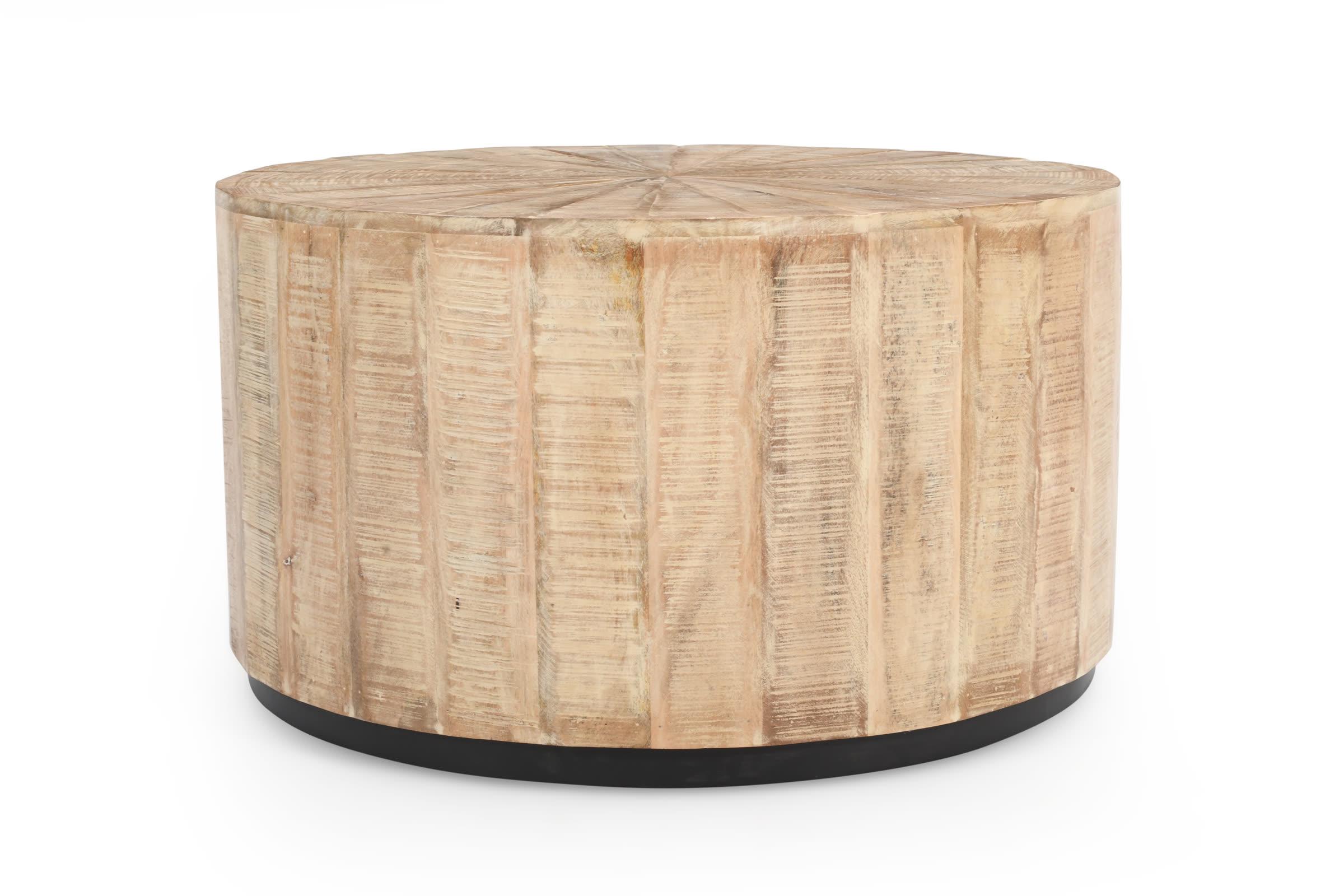 Round Distressed Coffee Table, full piece